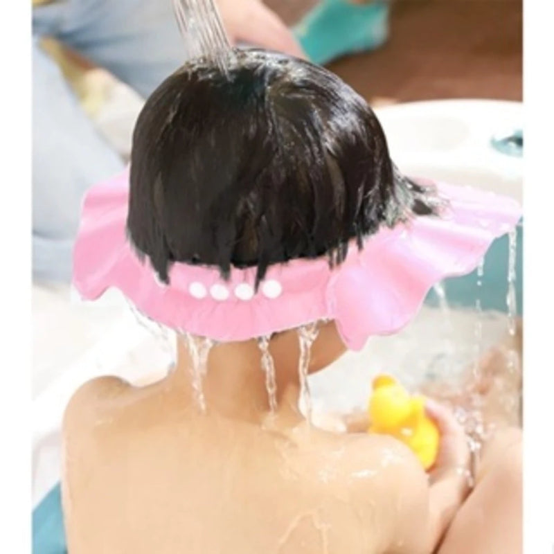 Chapéu de banho lava cabeça protetor viseira para bebês