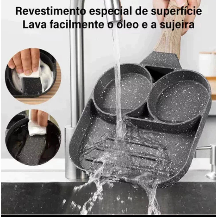 Frigideira Antiaderente 3 Furos Divisórias