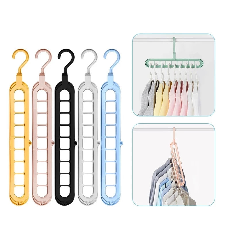 Cabides Mágicos Organizador Unidades 9 Furos MultiDobrável  KIT com 6