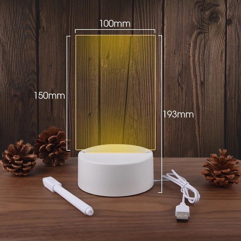 Luminaria Quadro De Escrever Iluminado Led