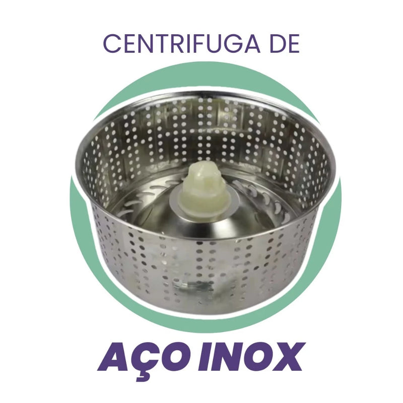 Mop Esfregão Giratório Centrifuga Inox e Cabo Inox de Microfibra