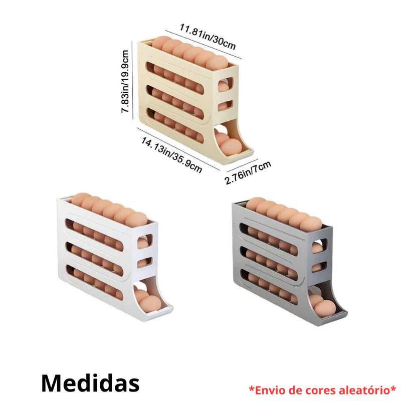 Porta Ovos Deslizante Organizador Para Geladeira
