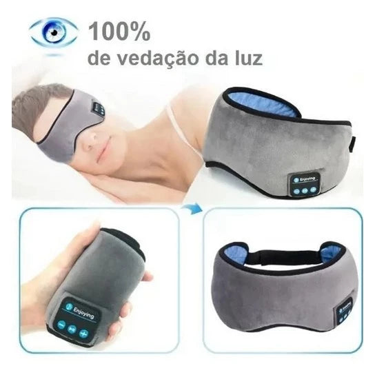 Tapa Olho Máscara Dormir Fone De Ouvido Bluetooth Confortável