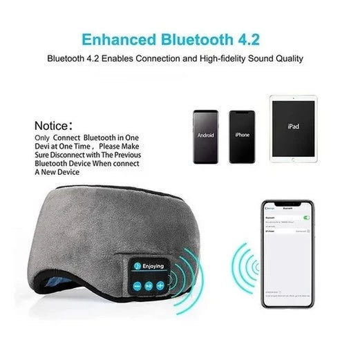 Tapa Olho Máscara Dormir Fone De Ouvido Bluetooth Confortável