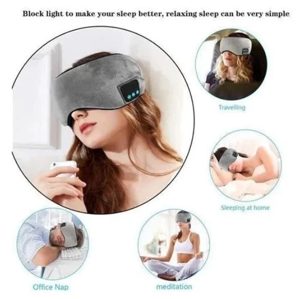 Tapa Olho Máscara Dormir Fone De Ouvido Bluetooth Confortável