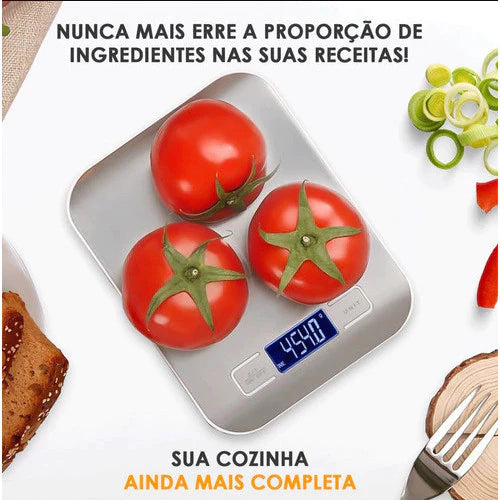 Balança Digital inox Cozinha 10kg Alta Precisão