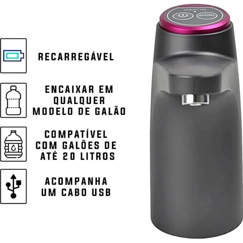 Bebedouro Bomba Elétrica Garrafão Galão Água Recarregável