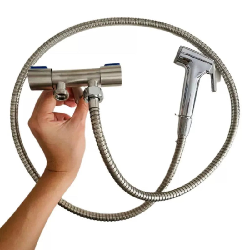 Kit Ducha Higiênica com Registro Torneira Dupla em Aço Inox 4.6  (453 Avaliações)