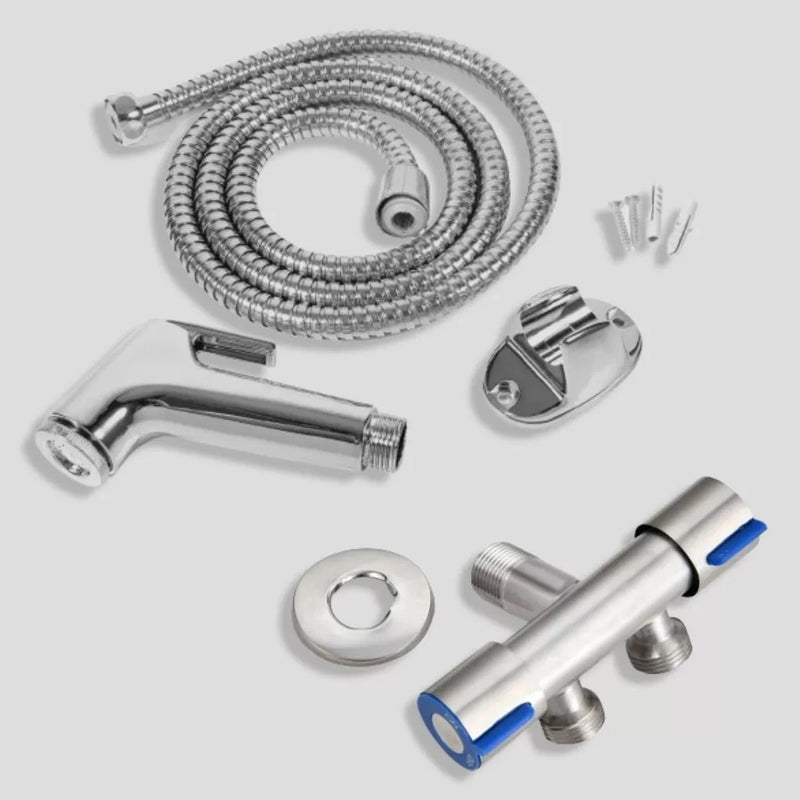 Kit Ducha Higiênica com Registro Torneira Dupla em Aço Inox 4.6  (453 Avaliações)