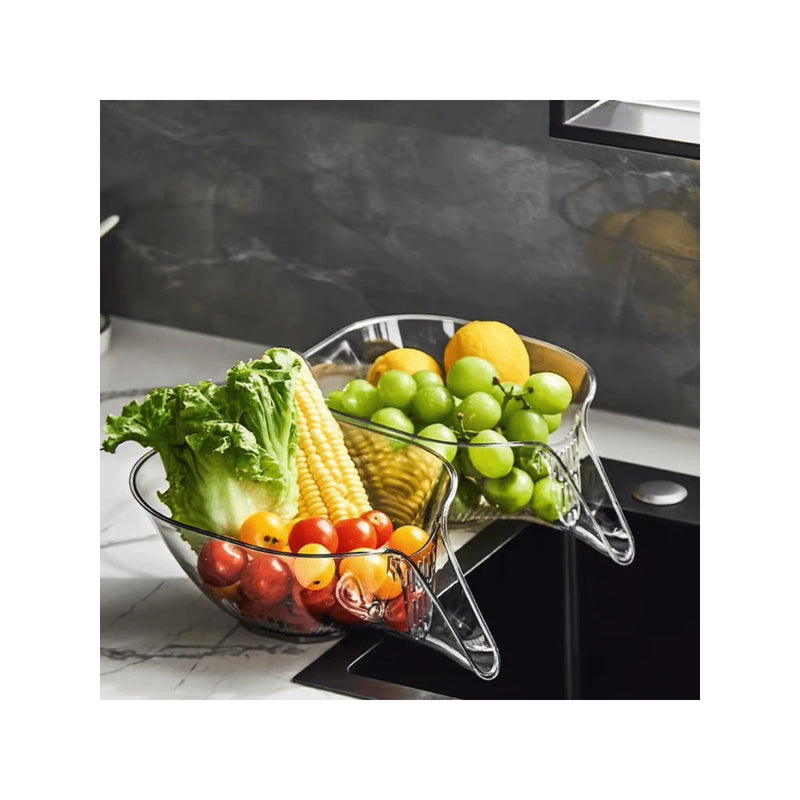 Cesto de Drenagem Em Acrílico Para Higiene de Saladas Frutas Legumes