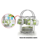 Suporte Porta Xícaras De Café Chá Mesa Armário Com 6 Ganchos