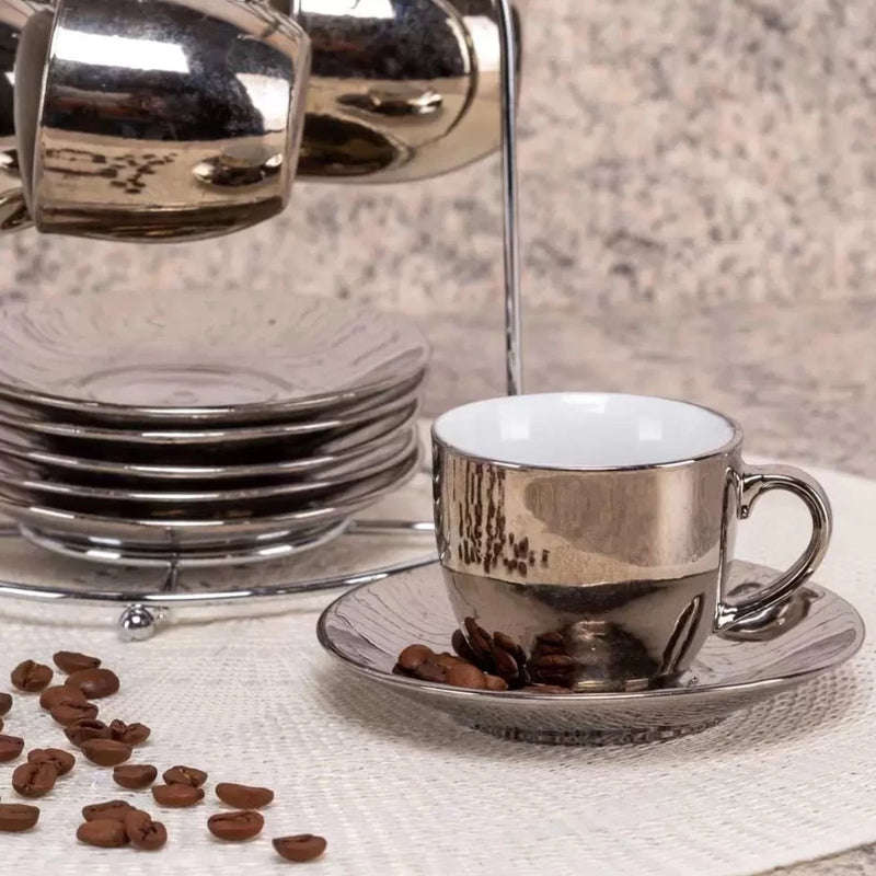 Suporte Porta Xícaras De Café Chá Mesa Armário Com 6 Ganchos